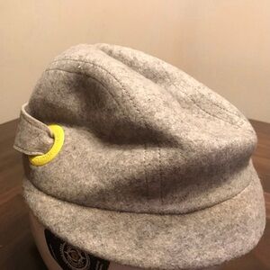 NWT, Juicy Couture Gray Wool Cap with Yellow Accent